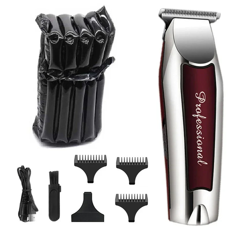 Rechargeable Titanium Alloy Hair Clipper Grooming Kit for Men with Electric Length Adjustment and Automatic Power Selection