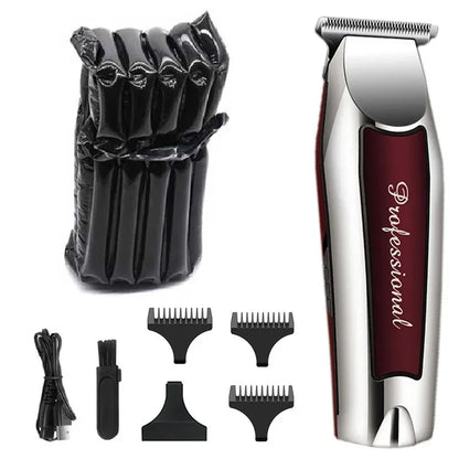 Rechargeable Titanium Alloy Hair Clipper Grooming Kit for Men with Electric Length Adjustment and Automatic Power Selection