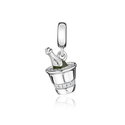 925 Sterling Silver Beer Bottle Popcorn Charm Bead Pendant