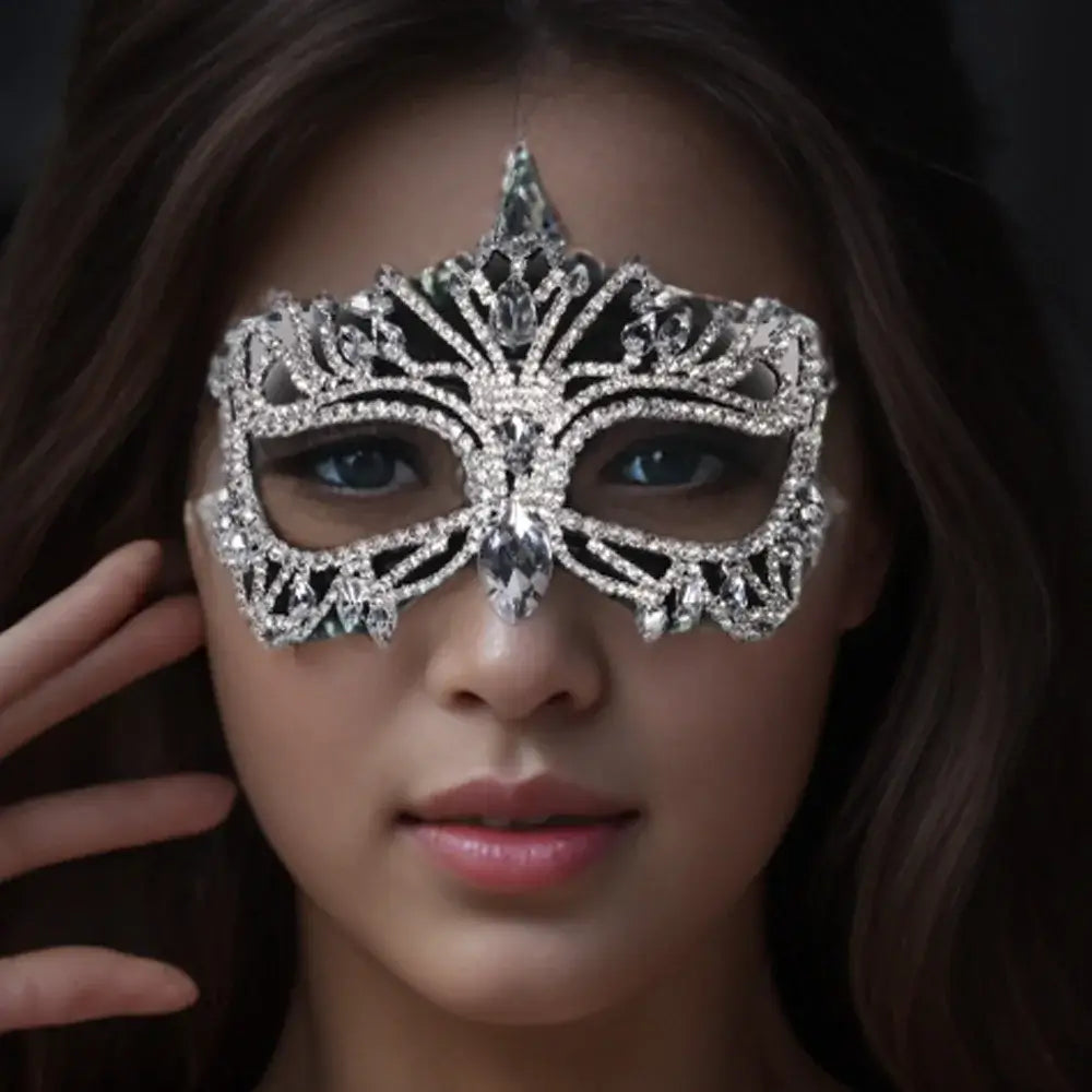 Stonefans Eye Hollow Rhinestone Mask Veil for Cosplay and Dance