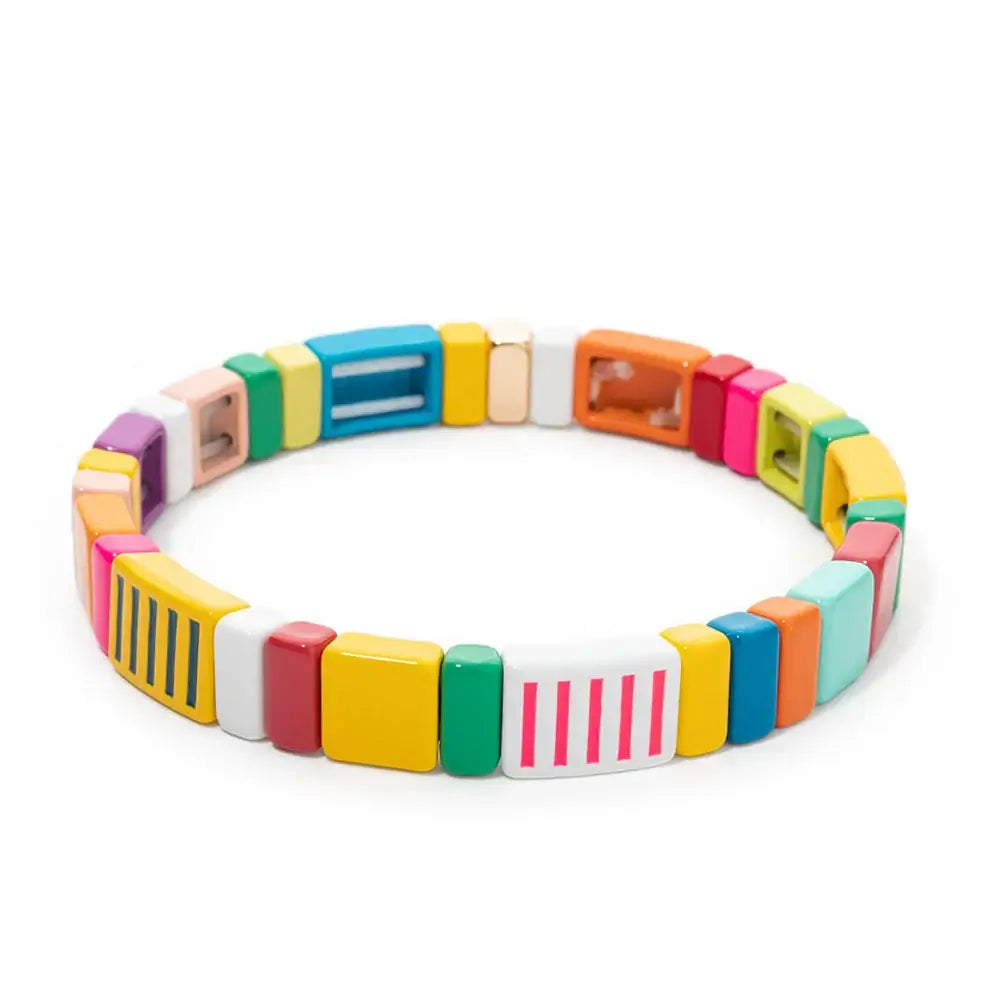 2024 Green Enamel Bracelets for Women - Elegant Beaded Elastic Bangles Accessories Bracelet Bangle 2 CHINA 17.5cm
