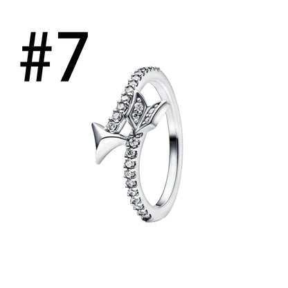 925 Silver Zircon Red Love Arrow Jewelry Set Ring Earring Necklace Elegant Women Gift