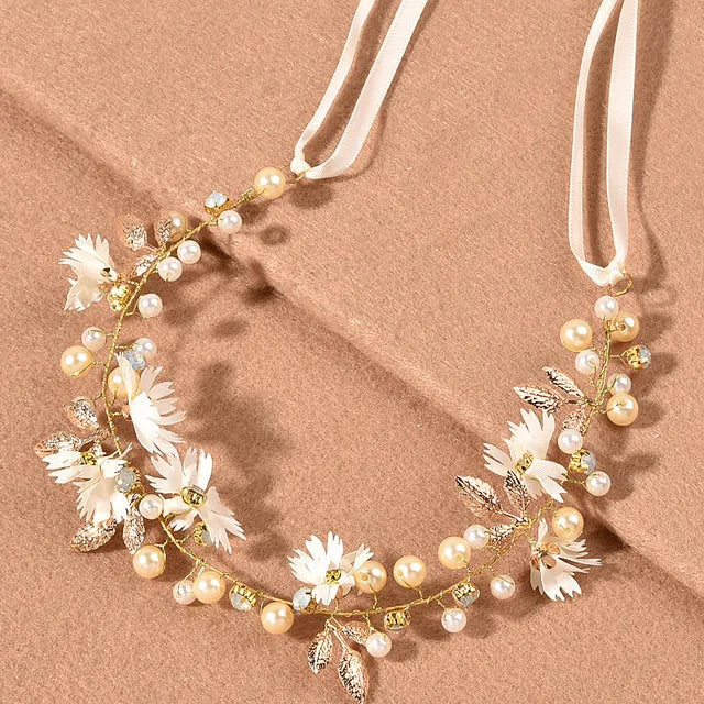 Romantic Rhinestone Floral Wreath Crown for Bridesmaids