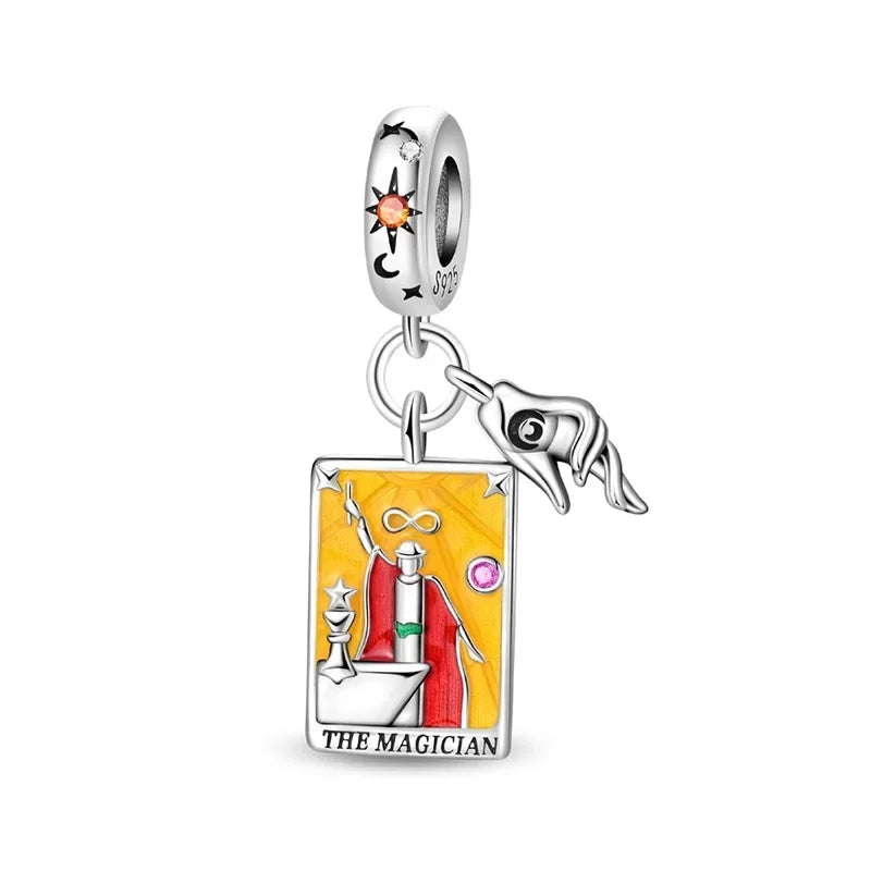 925 Sterling Silver Tarot Death God Charm Beads for Necklace and Bracelet DIY Fine Jewelry Gifts