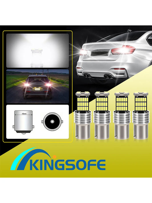 1156 BA15S LED Bulbs 4 Pack 15W 12V 6500K White Bright Tail Brake Parking Turn Signal Lights