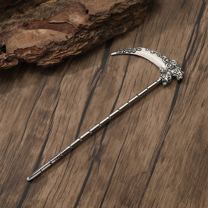 Viking Skull Death Sickle Hairpin Rock Punk Fashion Alloy Hair Stick