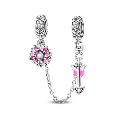 925 Sterling Silver Clover Daisy Star Moon Pavé Safety Chain Bow Necklace and Bracelet Set Luxury Fine Jewelry for Women