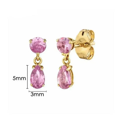 925 Sterling Silver Tiny Stud Earrings Colorful Crystal Luxury Jewelry LN0680-6