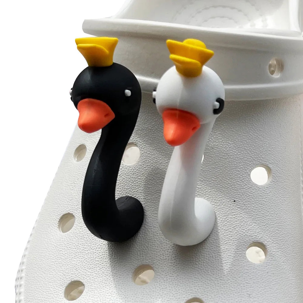 Whimsical 3D Swan Shoe Charms PVC Accessories for Customizing Shoes and Bags
