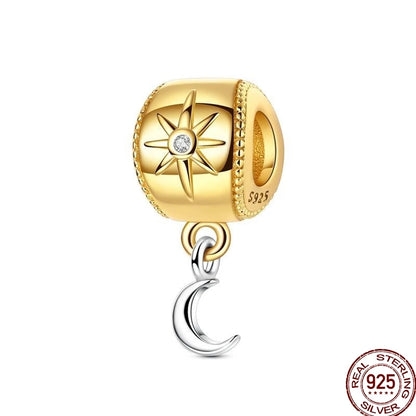 925 Sterling Silver Mom Heart Puzzle Charm Bead Luminous
