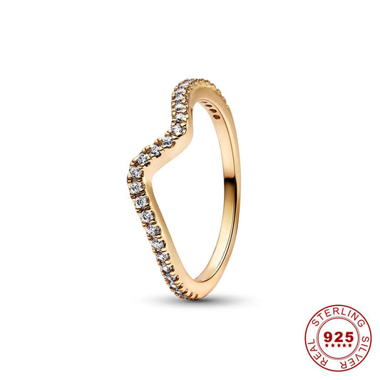 Crown 925 Sterling Silver Stackable Ring with Shiny Zircon in Rose Gold for Women Perfect for Weddings and Gifts PAR333