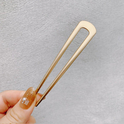 Elegant Turquoise Enamel Shell Hairpin for Women Luxury Metal U Shape Hair Stick