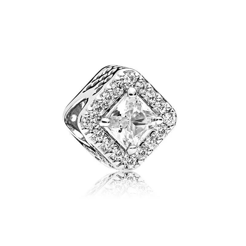European Zircon Charm Beads 925 Silver Pendant Necklace for Women Gift P531-Y