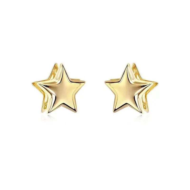 Gold Star Metal Pentagram Earrings for Women