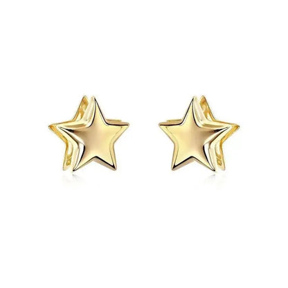 Gold Star Metal Pentagram Earrings for Women