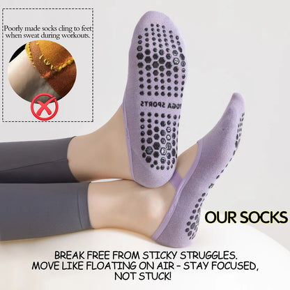 3 Pairs Womens No Show One Band Anti Slip Yoga Socks