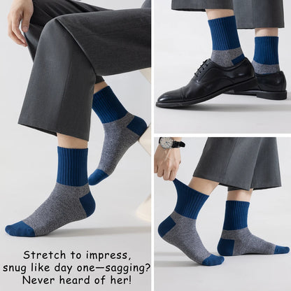 5 Pairs Vintage Thermal Cotton Socks Men With Arch Support