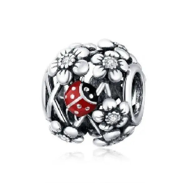 Elegant 925 Silver Cat Bear Ice Cream Pendant Bead for European Bracelet