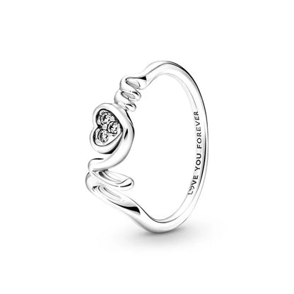 European 925 Silver Heart-Shaped Ring for Women Available in Sizes 6 7 8 9 Exquisite High-Quality Jewelry for Weddings and Parties