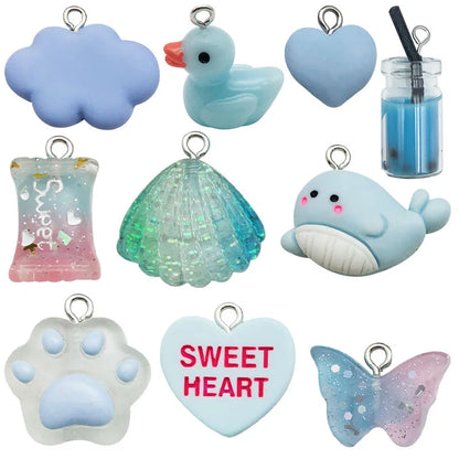 Colorful 3D Resin Charms Set for DIY Jewelry Crafting