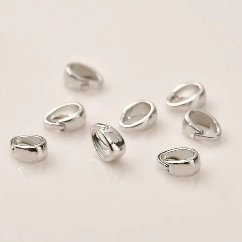 20Pcs Brass Snap on Bail for Pendant and Jewelry Making Supplies Rhodium