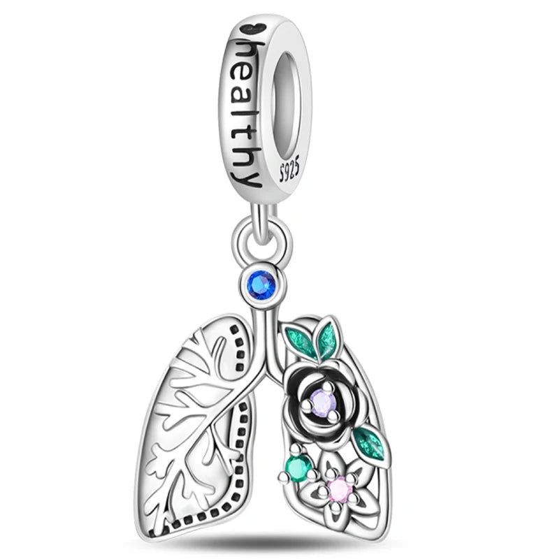 925 Sterling Silver Luminous Lantern Angel Cat Charm