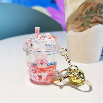Kawaii Bubble Tea Keychain Cute Boba Milk Tea Cup Pendant for Girls Stylish School Bag Accessory