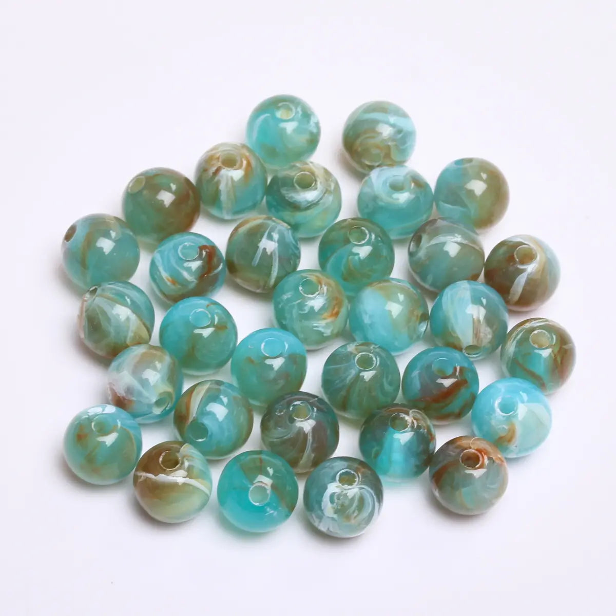 Fashion Round Resin Beads 8mm Imitation Jade for Jewelry Making 50 Pcs