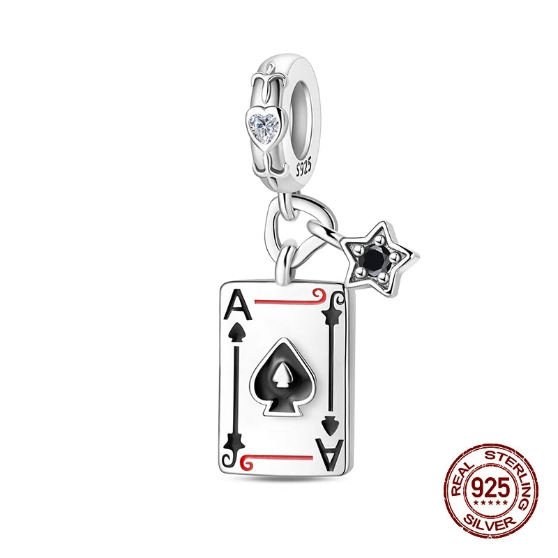 925 Sterling Silver Tarot Hourglass Bead Charm For Bracelet