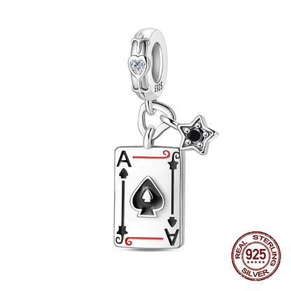 925 Sterling Silver Tarot Hourglass Bead Charm For Bracelet