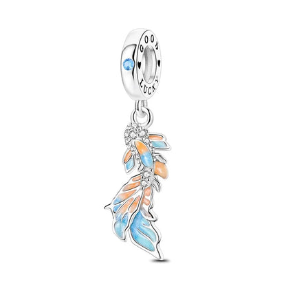 925 Sterling Silver Little Bear Butterfly Flower Fish Charms Beads for DIY Jewelry and Gift Bracelets