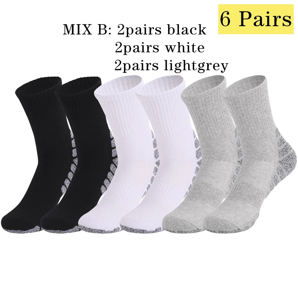 6 Pairs Thermal Winter Hiking Socks Mid Crew Cushion