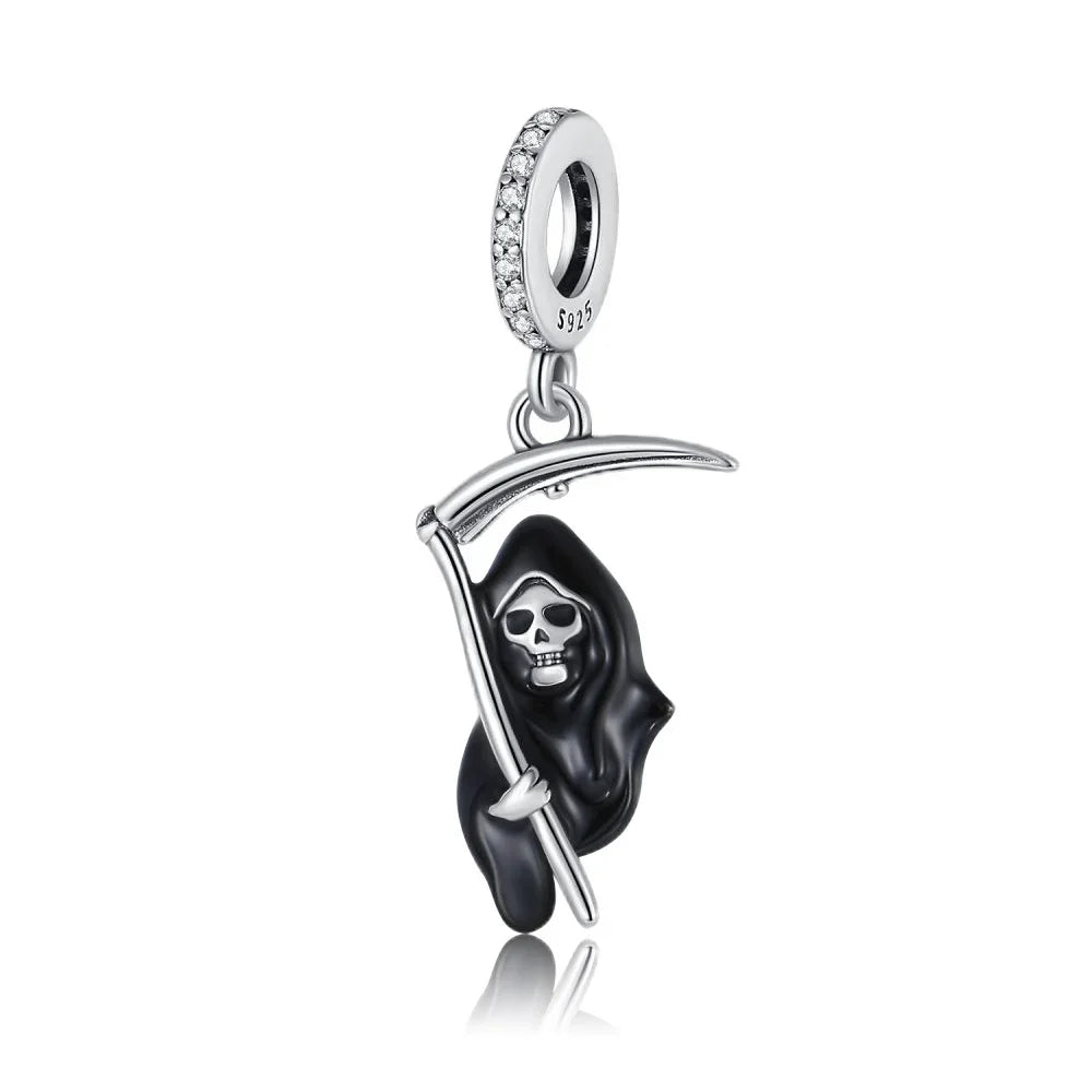 925 Sterling Silver Halloween Charms Pumpkin Ghost Witch Hat Pendant Beads for DIY Bracelet Necklace