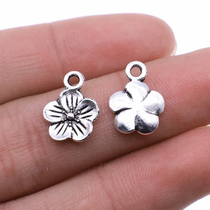 20Pc Antique Silver Sunflower Daisy Charms For Bracelets