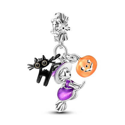 Sterling Silver Halloween Skull Bat Pumpkin Charm Pendant for DIY Jewelry SMC4248