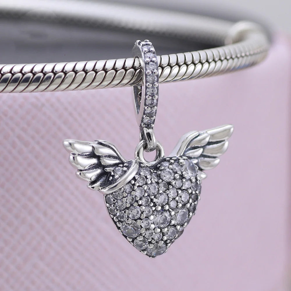 Elegant 925 Sterling Silver Bow Charm with Zircon for Mother's Day Bracelet