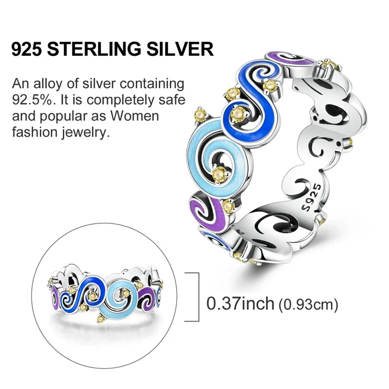 Women’s 925 Sterling Silver Dream Catcher Dragon Ring with Sun Zircon Heart Design KTR310
