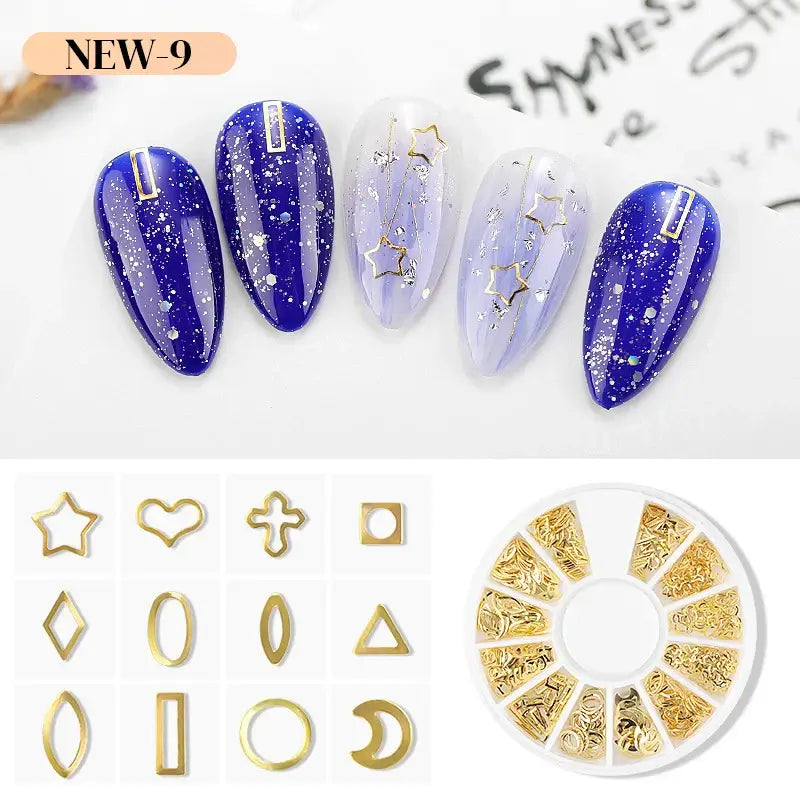 Resin Filling Metal Rivet Moon Stars Nail Art Decorations Mixed Beach Ocean Style Jewelry DIY Charms XY-NEW-9