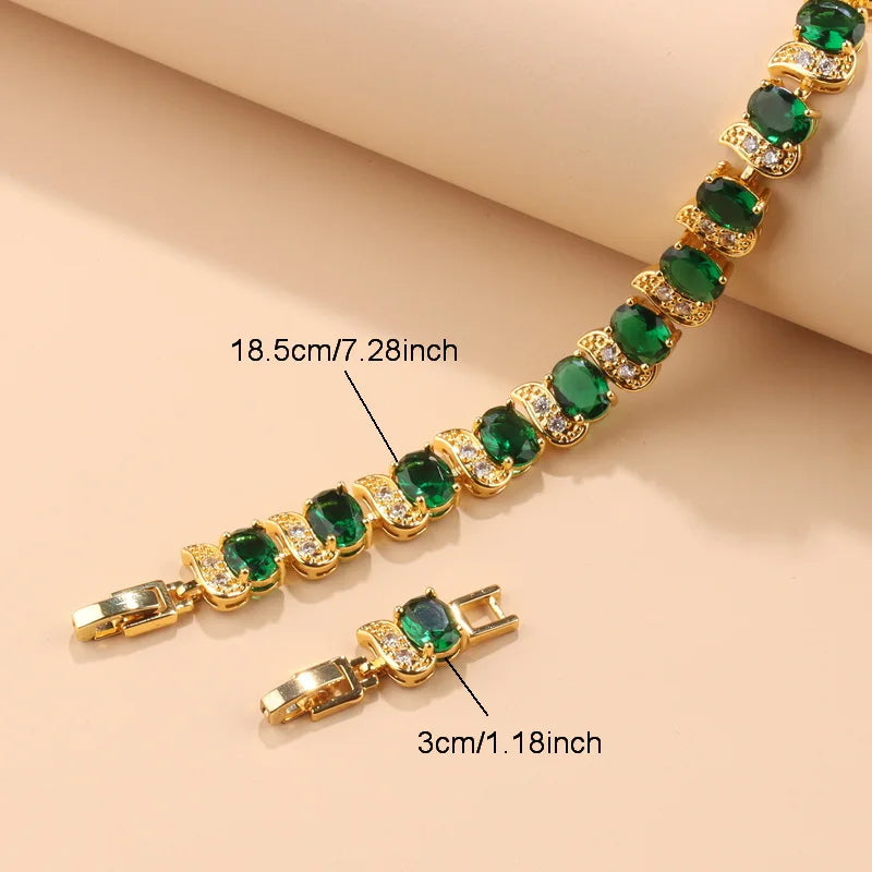 Exquisite 18K Gold Plated Women's Wedding Jewelry Set With Cubic Zirconia