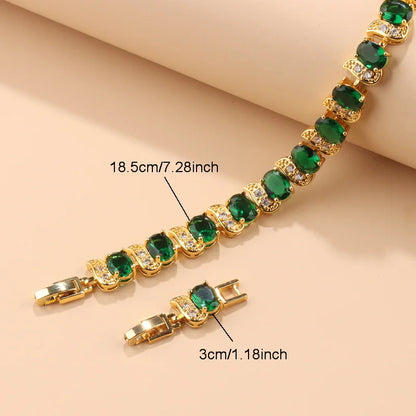 Exquisite 18K Gold Plated Women's Wedding Jewelry Set With Cubic Zirconia