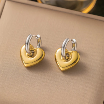 Chic Red Heart Drop Earrings for Women and Girls - Fashion Geometric Love Jewelry