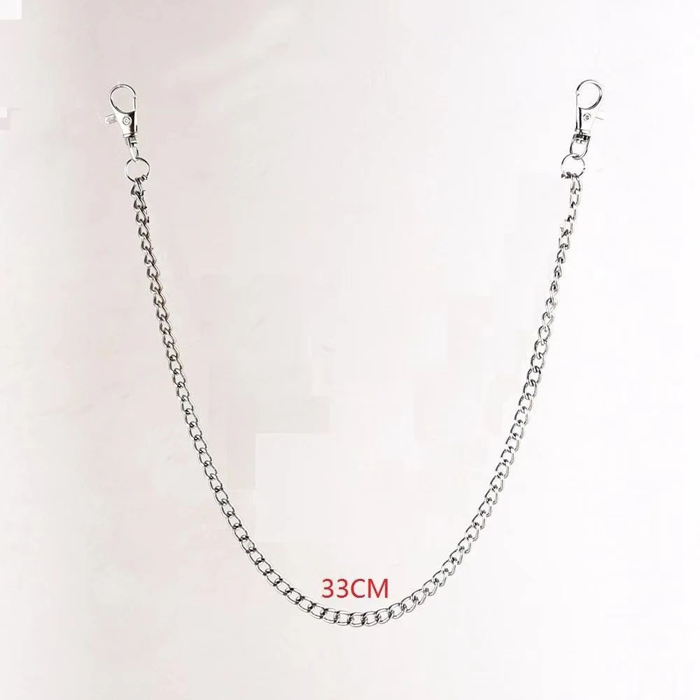 Punk-Inspired Multilayer Metal Jeans Chain Keychain Accessory