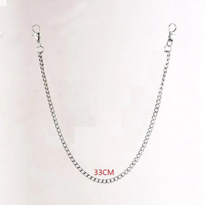 Punk-Inspired Multilayer Metal Jeans Chain Keychain Accessory