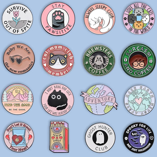 Cute Cartoon Lapel Pins Collection for Clothing and Bags