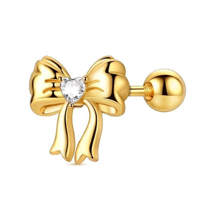 925 Sterling Silver Colorful Butterfly Heart Flower Starfish Bow Geometry Stud Earrings for Women Gift Jewelry Accessories
