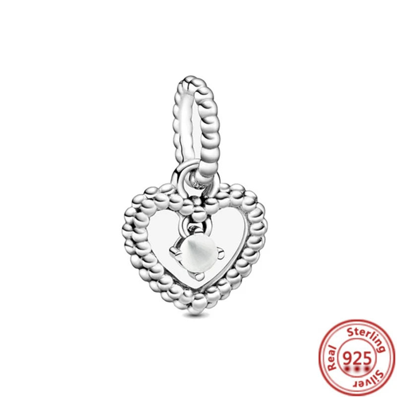 925 Sterling Silver Zodiac Pendant with Colorful Zircon for Charm Bracelets Y812 3mm-4mm