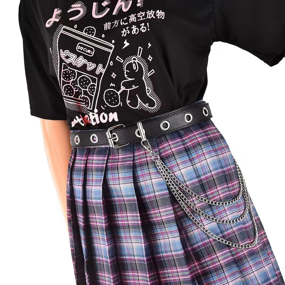 Punk-Inspired Multilayer Metal Jeans Chain Keychain Accessory