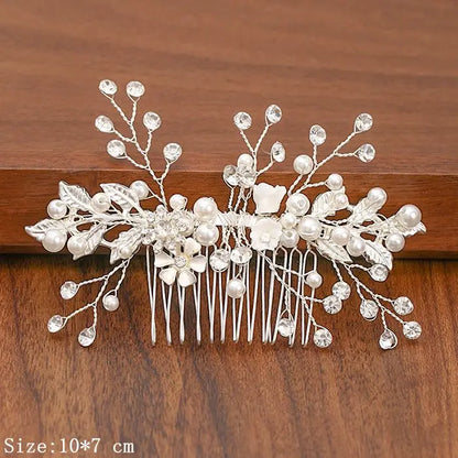 Silver Pearl Rhinestone Bridal Hair Combs - Top-Rated Wedding Hair Accessories for Women Silver 20
