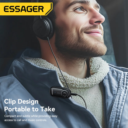 Essager Bluetooth 5.3 Audio Receiver with 3.5mm AUX Jack for Car Speakers Headsets Tablets and Laptops
