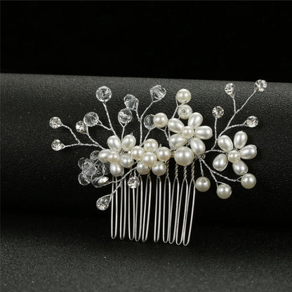 Korean Pearl Hair Combs - Handmade Hairpins & Clips for Women, Brides & Girls GE-4